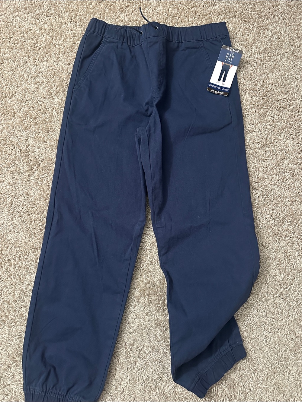 GAP Kids Midnight Navy Stretch Twill Joggers